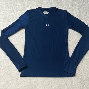 Under Armour Blue Compression Shirt V-Neck, EUC, Size Small